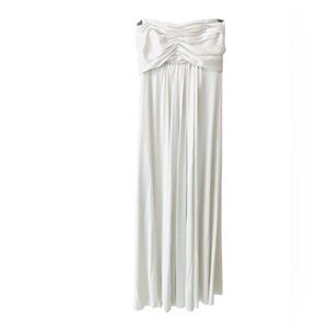 Vintage 1970s Louis Estevez White Strapless Goddess Gown XS